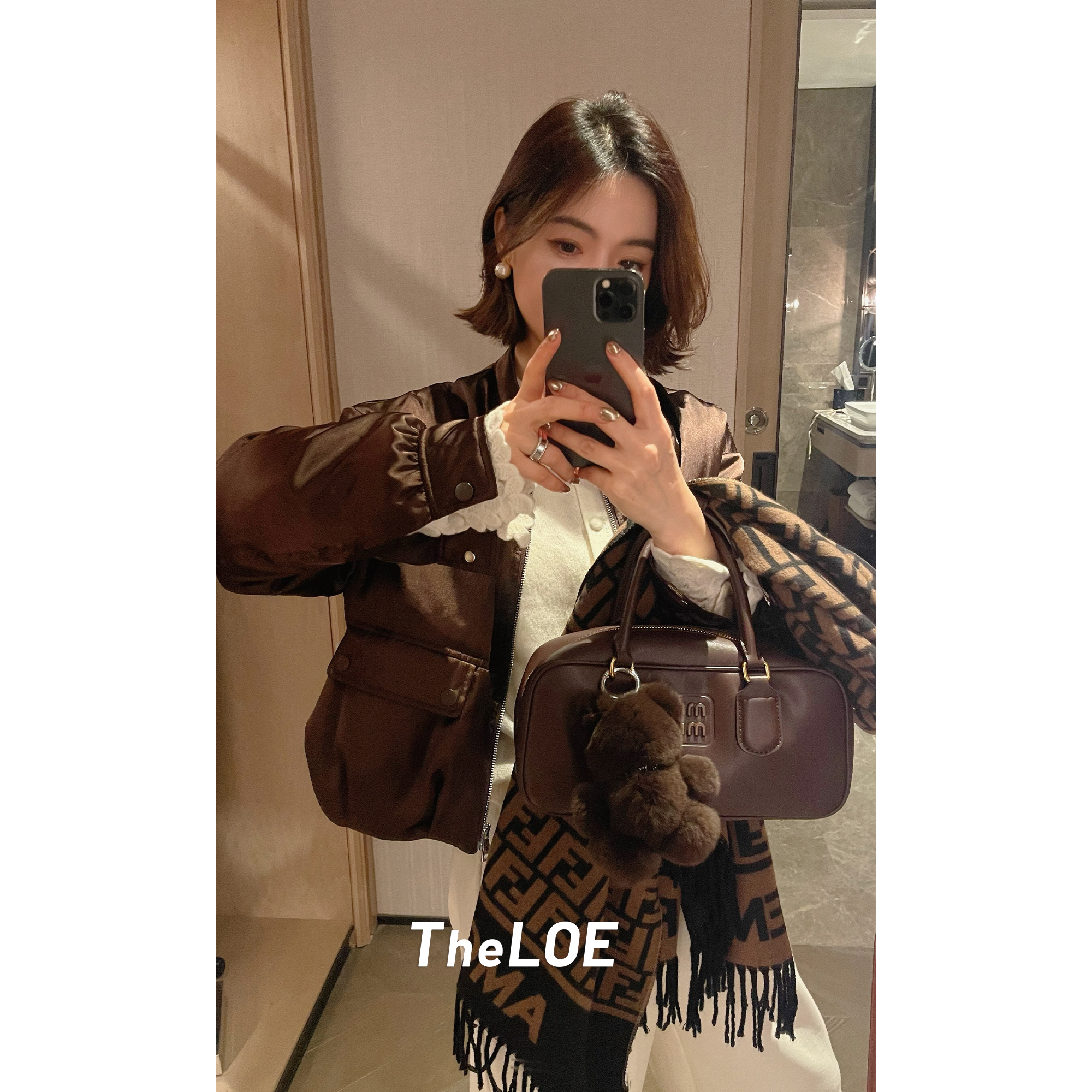 骆衣衣TheLOE/【真丝大鹅夹克鹅绒服】简约时尚夹克羽绒服