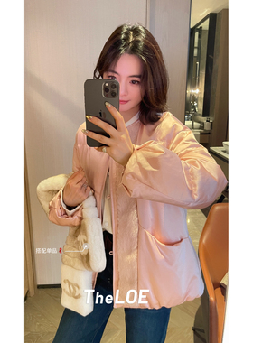 骆衣衣TheLOE/【桃金粉醋酸水貂90大白鹅】685g可溯源鹅绒服