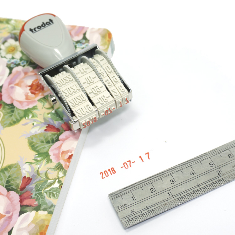 日期印章小号可调年月日送红印泥