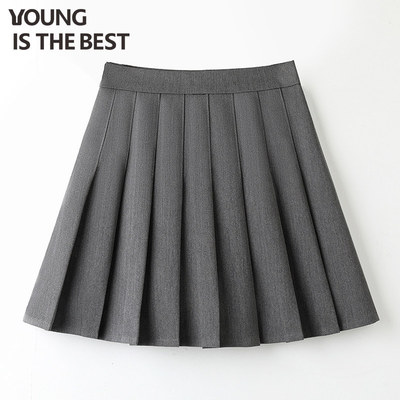 百褶裙女高腰a字高级感学
