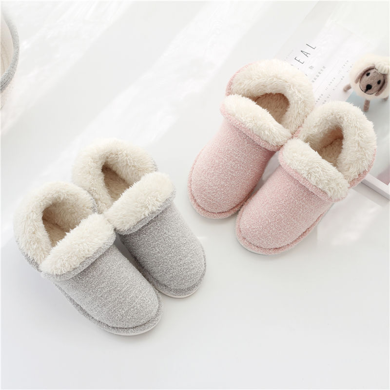 加绒居家居包跟冬天软底棉拖鞋