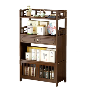 茶架子博古架置物架多层茶叶收纳架茶台茶水柜茶桌茶室茶柜置物架