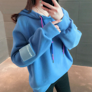 奥特莱斯清仓捡漏2023春秋新款 上 套头宽松学院风卫衣女潮 连帽衫