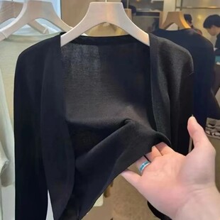 女短款 奥特莱斯清仓捡漏夏季 防晒开衫 薄款 坎肩外搭冰丝针织小 长袖