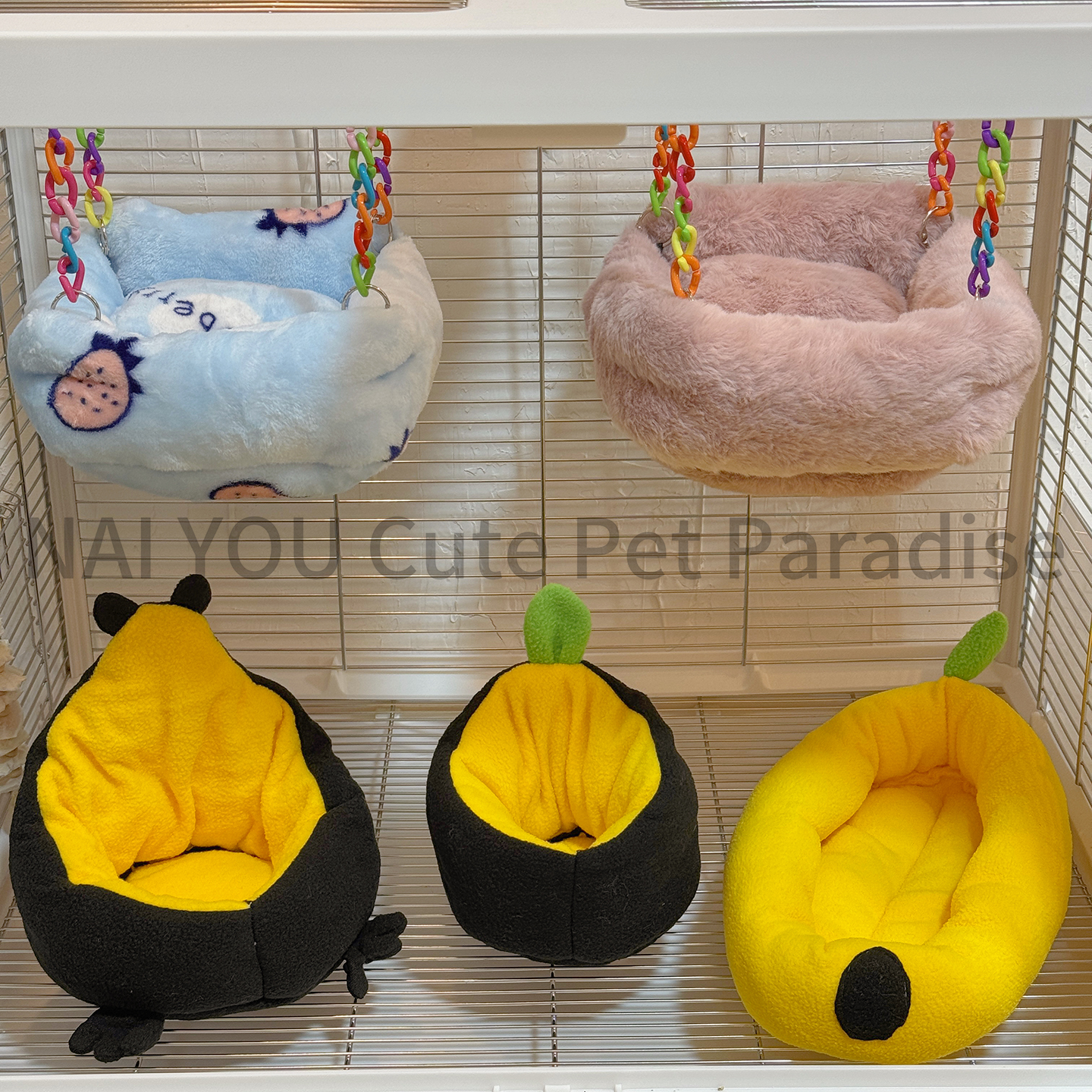 鹦鹉冬季保暖棉窝珊瑚绒仿羊羔绒睡觉吊床香蕉床加厚保温睡窝沙发