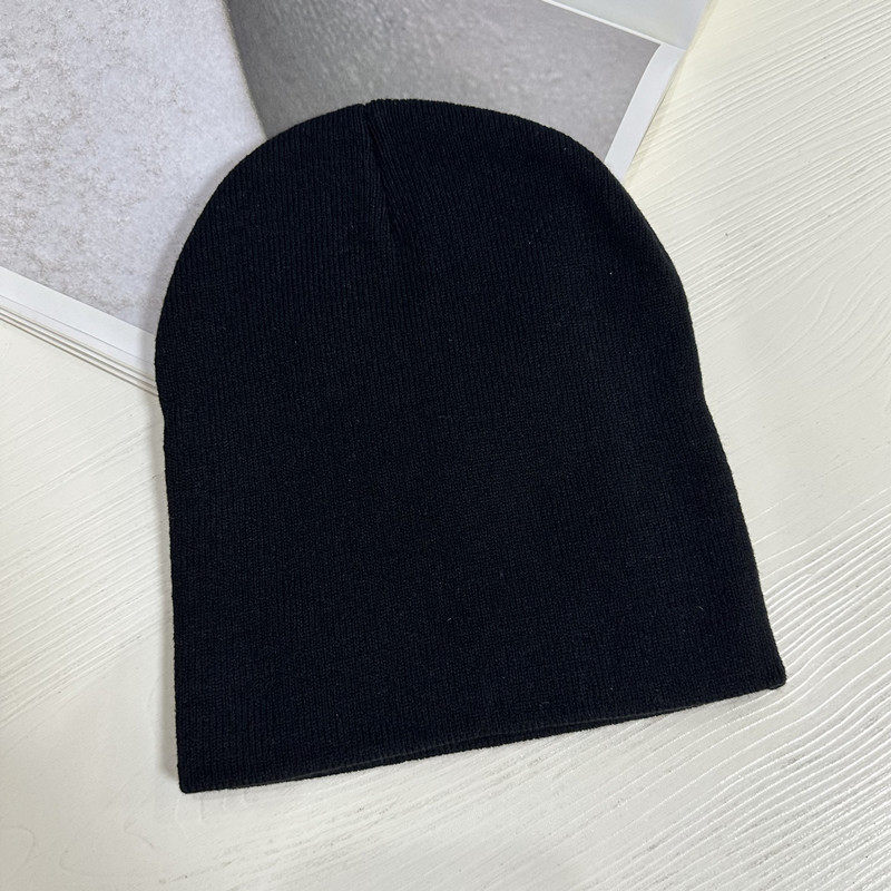 thumbnail for Autumn and winter pullover ear protector beanie hat solid color versatile short hood hat forehead protection windproof warm knit hat