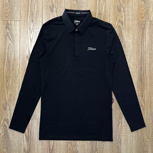 高尔夫男装长袖T恤球衣秋冬简洁大方无缝领弹力轻刷绒平纹速干