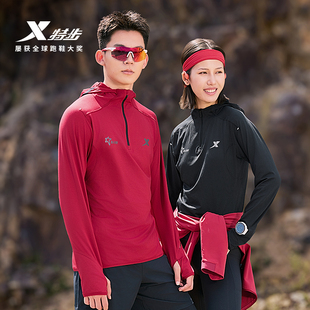 国人竞速秋冬版|特步跑步长袖保暖针织衫修身打底锁温弹性透气