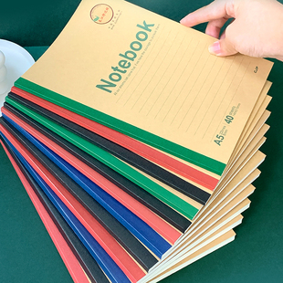 A5加厚防近视笔记本B5横线记事本学生软抄本40页80页本办公会议本