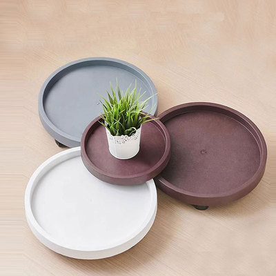 圆形移动滑轮花盆底座托盘塑料