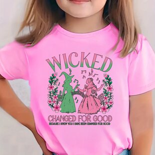 Wicked Changed For Good童装公主时尚儿童短袖宽松圆领上衣