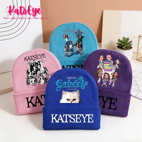 Katseye骷髅针织帽甜美女