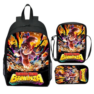 咚奇刚 蕉力全开三件套装书包Donkey Kong Bananza卡通小学生背包