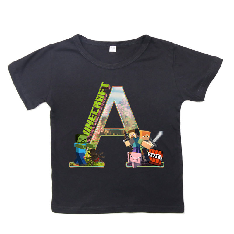 游戏minecraft印花儿童26字母短袖T恤夏季潮流休闲宽松上衣,童装/婴儿装/亲子装,卫衣/绒衫,淘宝优惠券,粉丝福利购,淘宝优惠卷