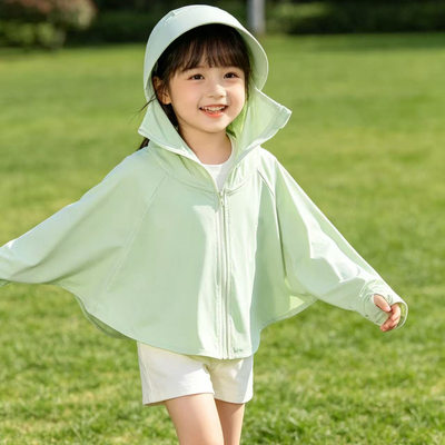 儿童防晒衣男童女孩子防晒服防紫外线冰丝凉感皮肤衣夏季连帽遮阳