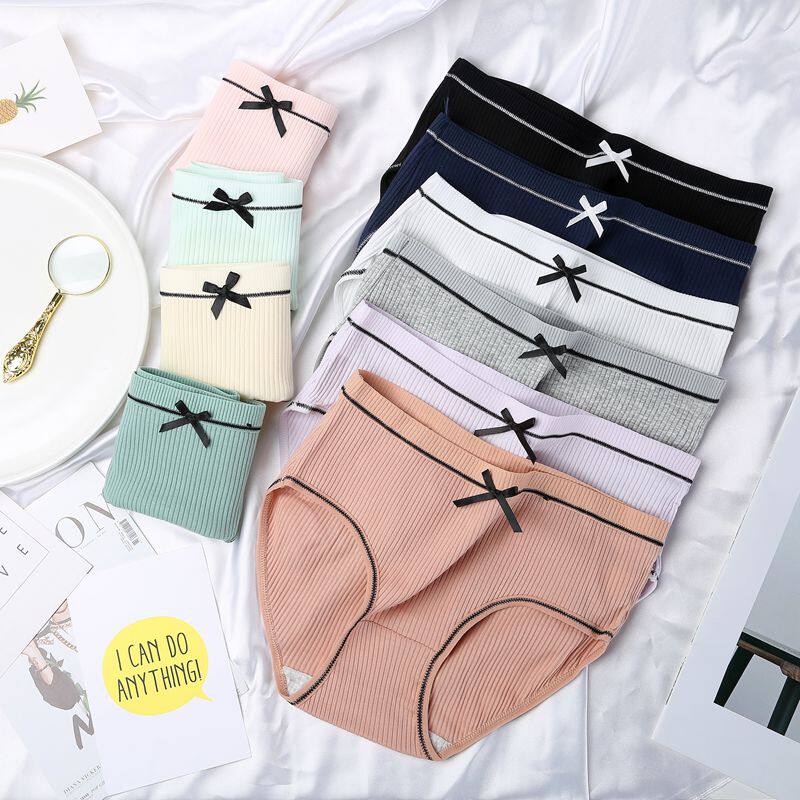 日系少女内裤女纯棉抗菌透气中低腰底裤高中学生全棉无痕三角短裤