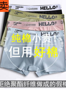 内裤男生纯棉平角裤四角短裤男款青少年发育期学生高中生大童ckп