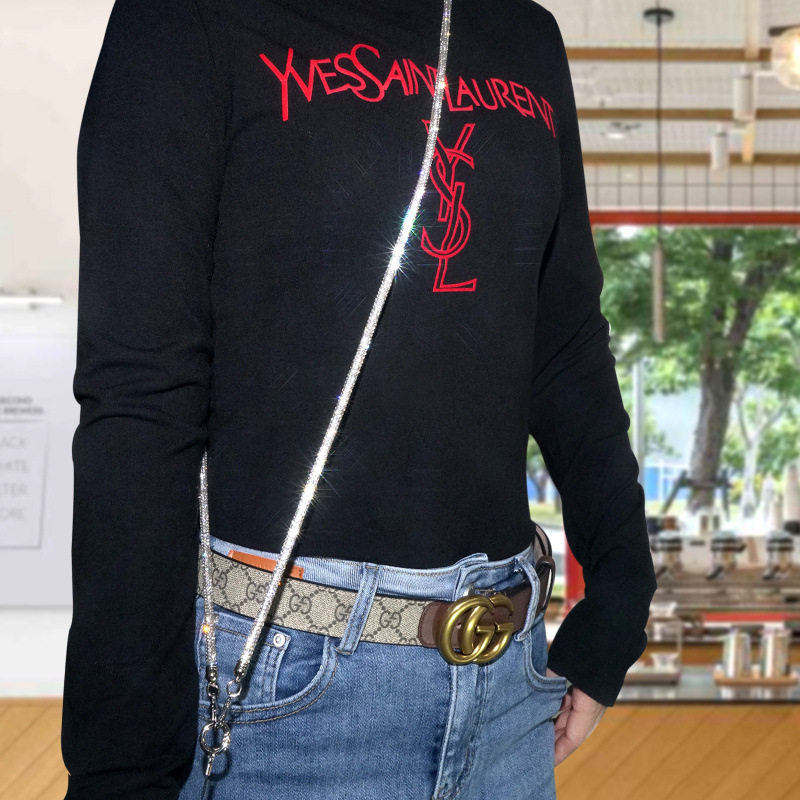 手机挂绳长款斜挎水钻女