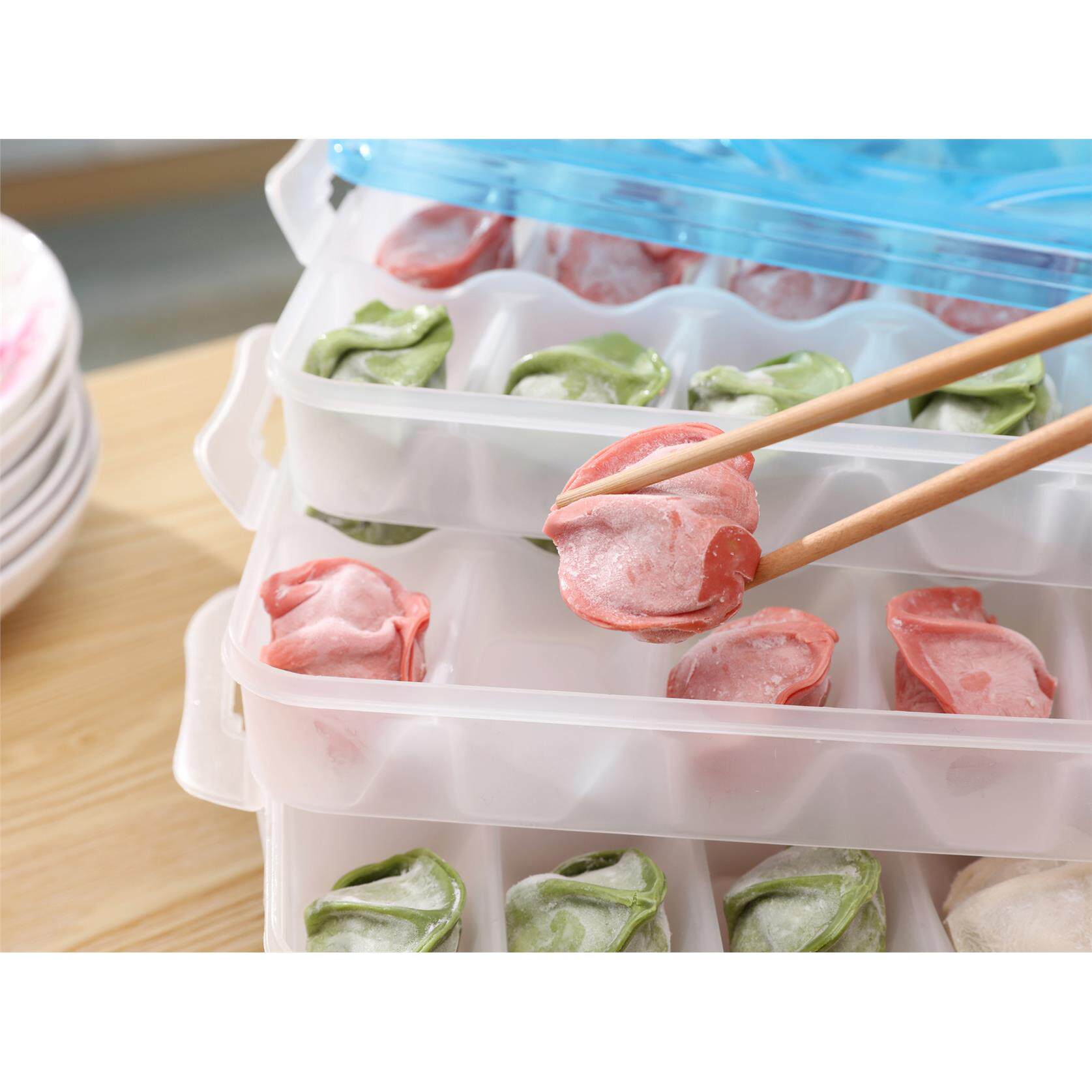 便携手提多层速冻饺子盒
