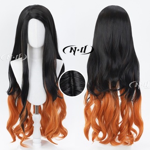 灶门祢豆子 角色造型款 拼色渐变款 鬼灭之刃 cos假发 1米 ND家