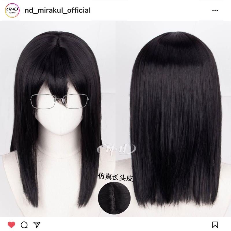 无需修剪！ND家】清水洁子 排球少年造型款cos假发45cm仿真顶碎发