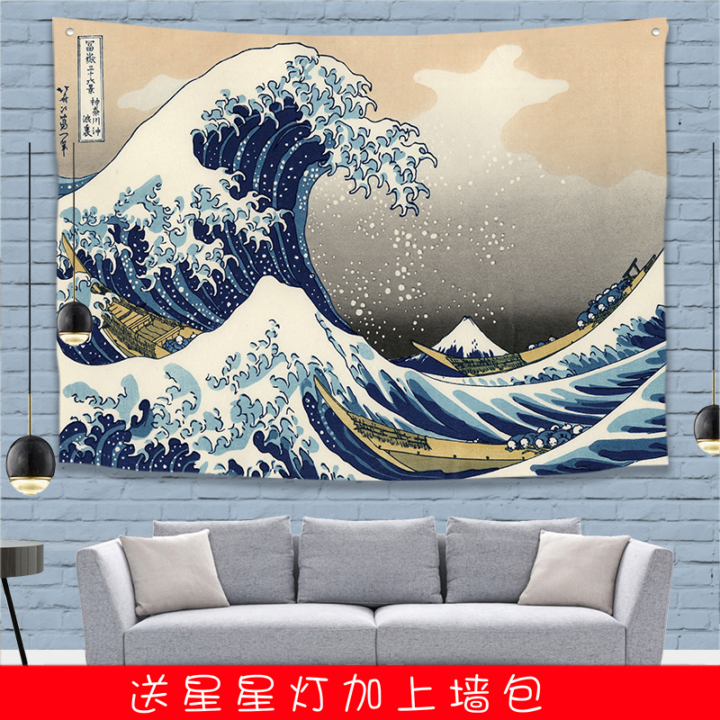 新品日式浮世绘挂布ins风工作室拍摄背景布客厅墙布床头装饰挂毯在类目 居家布艺, 挂毯/壁毯中 - 来自Buy2taobao.com提供专业的淘宝代购服务
