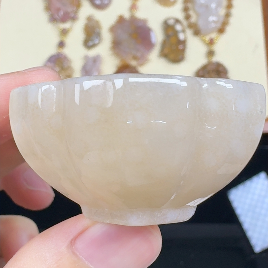 精品白冰雏菊花 莲花杯 一套6只