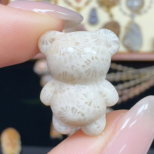 白色大花通孔小熊