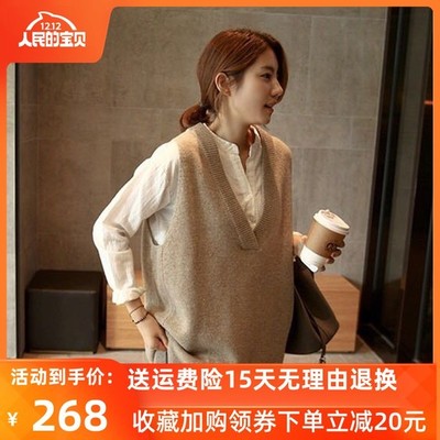 v领中长款吊带背心宽松