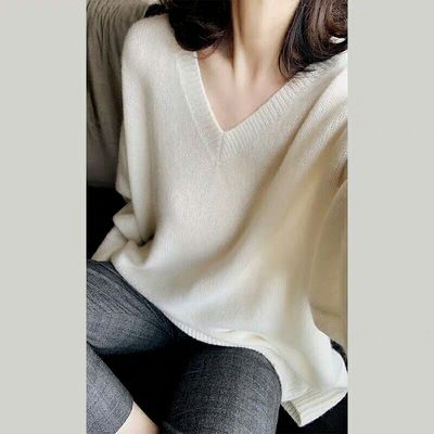 女显瘦宽松套头针织衫新款羊绒衫