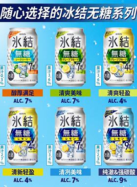 日本进口麒麟冰结水果汽酒350ml