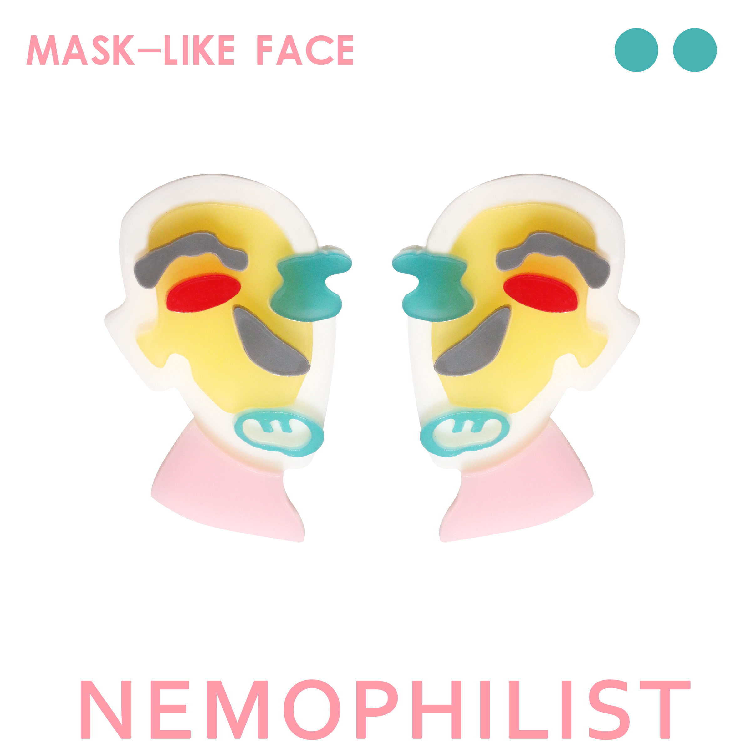 原创设计风美术馆抽象人脸耳钉