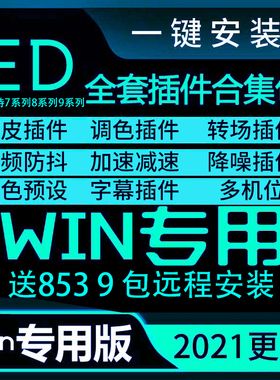 Edius插件合集Looks调色防抖预设磨皮ED无痕转场特效倒影抠像插件