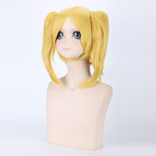 Vocaloid炉心融解 镜音姐姐Rin铃 假发cos金色短发双马尾假毛金黄