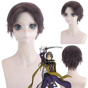 刀剑乱舞 压切长谷部 孙翔 浅棕色 中分 短发 无刘海 假毛COS假发