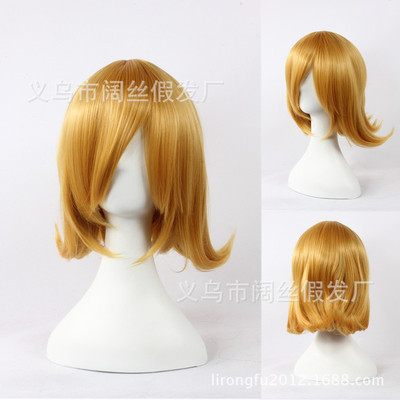 假发cosplay假毛v家镜音双子姐姐RIN铃 红棕色金黄色反翘短发长发