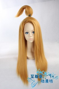 假发cosplay假毛火影忍者 迪达拉 金黄色金色长发长直发 冲天发辫