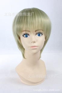 假发cosplay假毛TIGER BUNNY龙之子 黄宝铃老虎和兔子 黄绿色短发