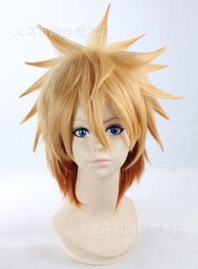 假发cosplay假毛AMNESIA失忆症-トーマTOMA金色黄色渐变 反翘短发