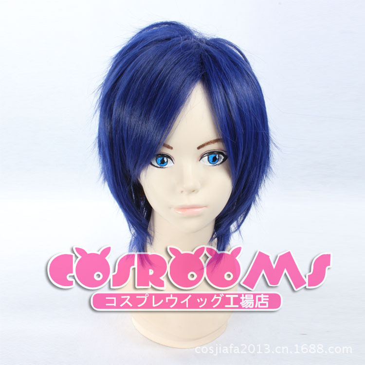 男子游泳部深蓝色动漫假发