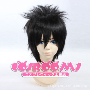 假发cosplay假毛妖精的尾巴格雷 火影忍者 佐助 黑色冲天反翘短发