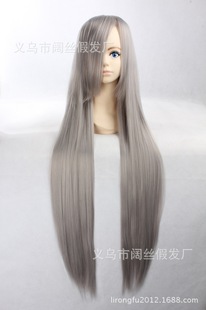 假发cosplay假毛弱音 萨菲罗斯 家庭教师100cm米银灰色长发长直发