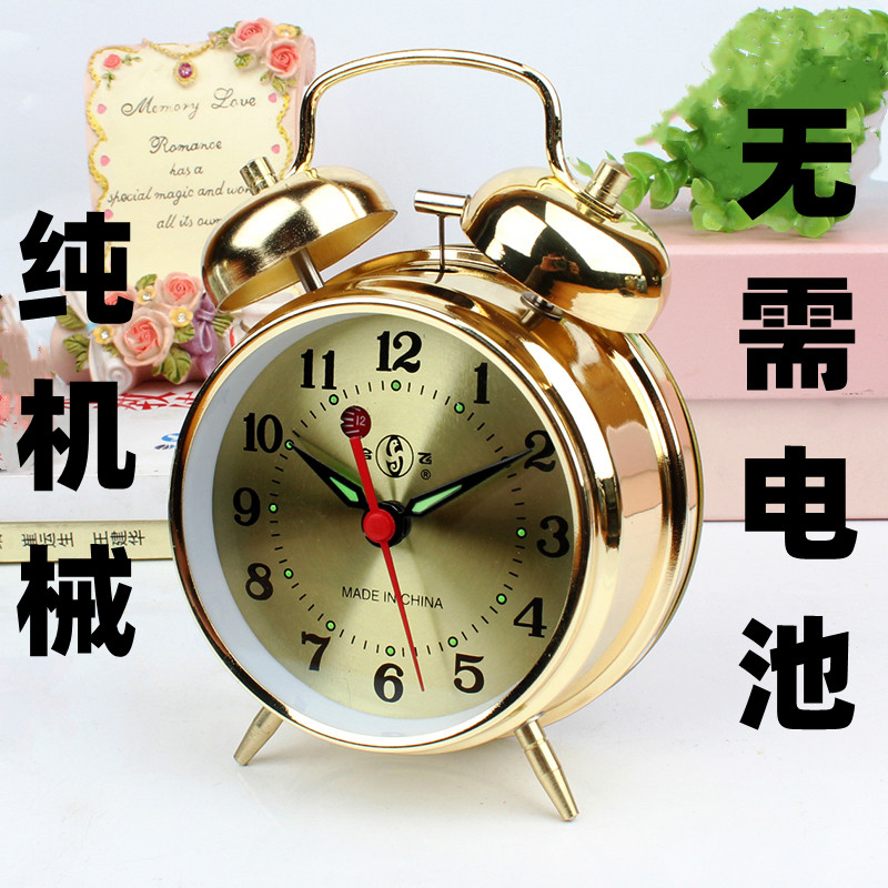 发条机械合飞上劲闹钟复古打铃老式马蹄表超大铃声学生金属钟表,家居饰品,台钟/闹钟,淘宝优惠券,粉丝福利购,淘宝优惠卷