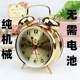 发条机械合飞上劲闹钟复古打铃老式 马蹄表超大铃声学生金属钟表