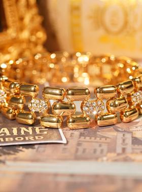 时尚手链镶钻几何菱形手链