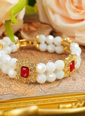 复古宫廷风白色串珠手链