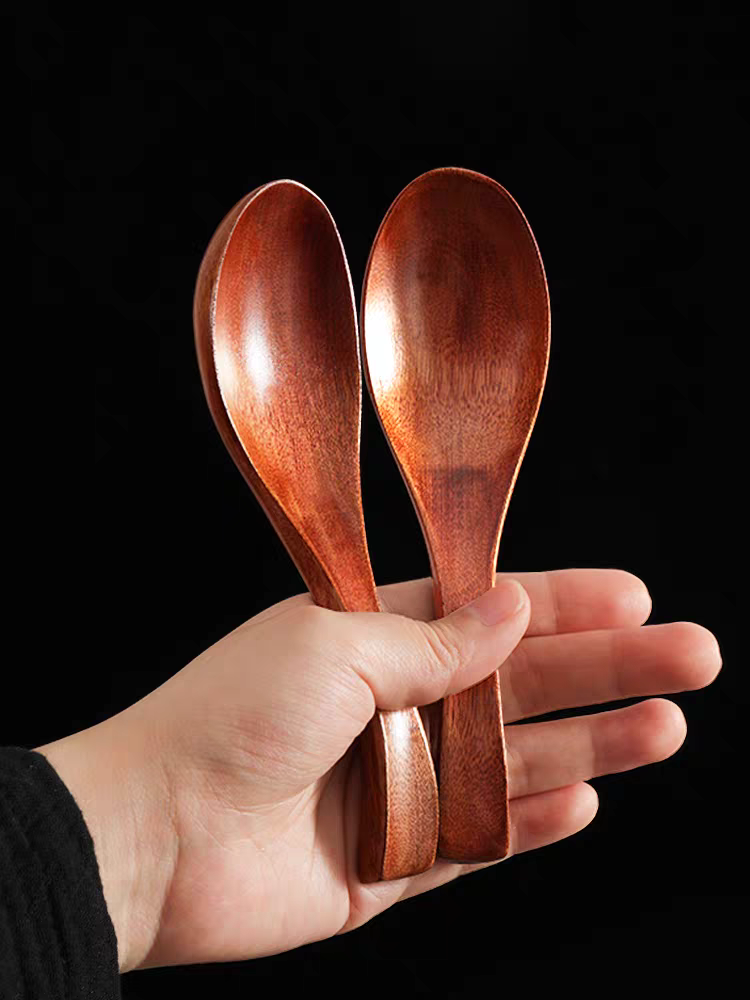 汤勺家用盛汤拉面勺日式木制原木泡面勺木头粥勺大号调羹吃面勺子