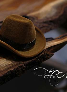 复古迷你西部牛仔帽戒指盒求婚创意饰品项链吊坠首饰小众礼物情侣