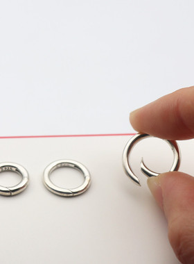 开口弹簧扣卡圈扣圆锁扣S925纯银o字扣diy项链手链吊坠连接扣配件