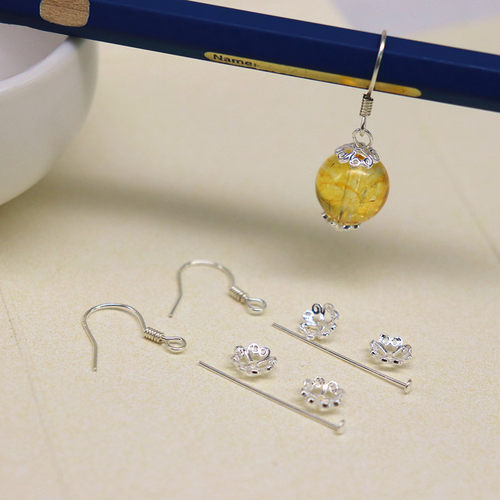 diy耳环配件材料包t简素银耳线